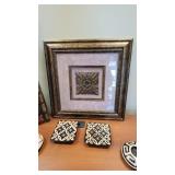 Home Décor - Gorgeous Framed Picture and a Round 3D Clock