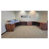 U Shaped Wooden Laminate Cubical / Desk Unit - Can be Separated into 2 Workstations