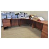 U Shaped Wooden Laminate Cubical / Desk Unit - Can be Separated into 2 Workstations