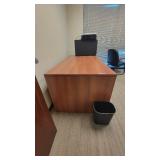 Wooden Laminate Office Desk W/ Black Vinyl Waiting Chair