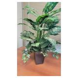 (2) Faux Plants W/ Decorative Planters