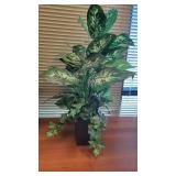 (2) Faux Plants W/ Decorative Planters