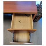 U Shaped Wooden Laminate Office Desk and Bookshelf