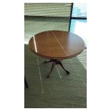 Wooden Round Table W/ Decorative Base