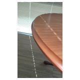 Wooden Round Table W/ Decorative Base