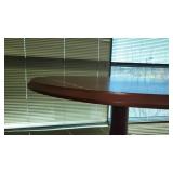 Wooden Round Table W/ Decorative Base