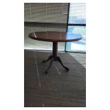 Wooden Round Table W/ Decorative Base