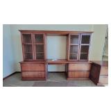 Wooden DARRAN Credenza and Hutch W/ Mesh Doors