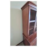 Wooden DARRAN Credenza and Hutch W/ Mesh Doors