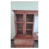 Wooden DARRAN Credenza and Hutch W/ Mesh Doors