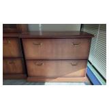 5 Tier Wooden Bookshelf W/ 2 Drawer Wooden Filing Cabinet