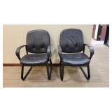 (2) Black Vinyl Waiting Chairs