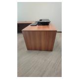 U Shaped Wooden Laminate Office Desk W/ 2 Drawer Filing Cabinet
