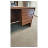 U Shaped Wooden Laminate Office Desk W/ 2 Drawer Filing Cabinet