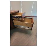 U Shaped Wooden Laminate Office Desk W/ 2 Drawer Filing Cabinet