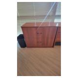 U Shaped Wooden Laminate Office Desk W/ 2 Drawer Filing Cabinet