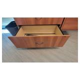 U Shaped Wooden Laminate Office Desk W/ 2 Drawer Filing Cabinet