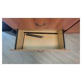 U Shaped Wooden Laminate Office Desk W/ 2 Drawer Filing Cabinet