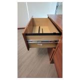 U Shaped Wooden Laminate Office Desk W/ 2 Drawer Filing Cabinet