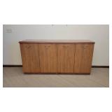 Wooden Laminate Office Credenza W/ Shelving