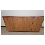 Wooden Laminate Office Credenza W/ Shelving