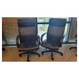 (2) Vinyl Rolling Office Desk Chairs