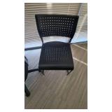 Rolling Office Desk Chair & a Small Black Waiting Chair