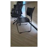 Rolling Office Desk Chair & a Small Black Waiting Chair