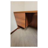L Shaped Wooden Laminate Office Desk W/ 2 Drawer Filing Cabinet