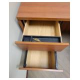 L Shaped Wooden Laminate Office Desk W/ 2 Drawer Filing Cabinet