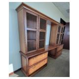 Wooden DARRAN Office Credenza and Hutch W/ Mesh Doors