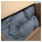 FurHaven Pet Dog Bed Deluxe Orthopedic Faux Fur & Suede L-Shaped Chaise Couch Pet Bed for Dogs & Cats, Stone Gray, Medium