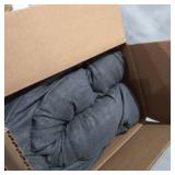 FurHaven Pet Dog Bed Deluxe Orthopedic Faux Fur & Suede L-Shaped Chaise Couch Pet Bed for Dogs & Cats, Stone Gray, Medium