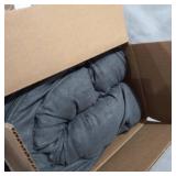 FurHaven Pet Dog Bed Deluxe Orthopedic Faux Fur & Suede L-Shaped Chaise Couch Pet Bed for Dogs & Cats, Stone Gray, Medium