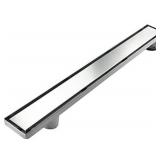 NEODRAIN 32"X 2.75" X 2.75" L*W*H , OD 2" CENTRAL VERTICAL OUTLET STAINLESS STEEL GRATE COVER HEIGHT ADJUSTABLE KIT