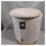 Round Storage Ottoman Velvet Upholstered Stool Footrest