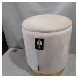 Round Storage Ottoman Velvet Upholstered Stool Footrest