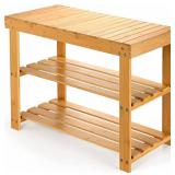 BAMBOO 3 TIER SHOE RACK BENCH