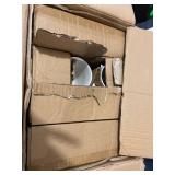 STONE LAIN 16-Piece White Stoneware Plus Lain Jade Dinnerware (Service Set for 4)