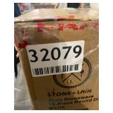 STONE LAIN 16-Piece White Stoneware Plus Lain Jade Dinnerware (Service Set for 4)