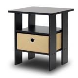 Furinno Andrey End Table Night Stand with Bin Drawer