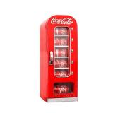 Coca-Cola Retro Vending Machine Style 10 Can Mini Fridge, 12V Dc/110V Ac with tall window display for home, dorm, office, games room