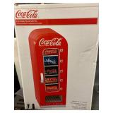Coca-Cola Retro Vending Machine Style 10 Can Mini Fridge, 12V Dc/110V Ac with tall window display for home, dorm, office, games room