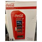 Coca-Cola Retro Vending Machine Style 10 Can Mini Fridge, 12V Dc/110V Ac with tall window display for home, dorm, office, games room
