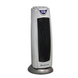 Comfort Zone 1500-Watt Ceramic Oscillating Digital Tower Heater with Remote, Silver