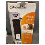 Comfort Zone 1500-Watt Ceramic Oscillating Digital Tower Heater with Remote, Silver