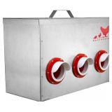 65 POUND METAL CHICKEN FEEDER WITH 6 PORTS