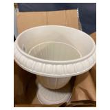 Arcadia Garden Products Traditional 10 in. x 12 in. Beige Plastic Urn