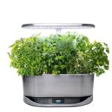 AeroGarden - Bounty Elite - Easy Setup - Healthy Eating Garden kit - 9 Gourmet Herb pods included - App Capability - Stainless steel