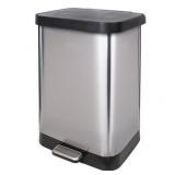 GLAD Stainless Steel Step Trash Can with Clorox Odor Protection of The Lid, Fits Kitchen Pro 13 Gallon Waste Bags